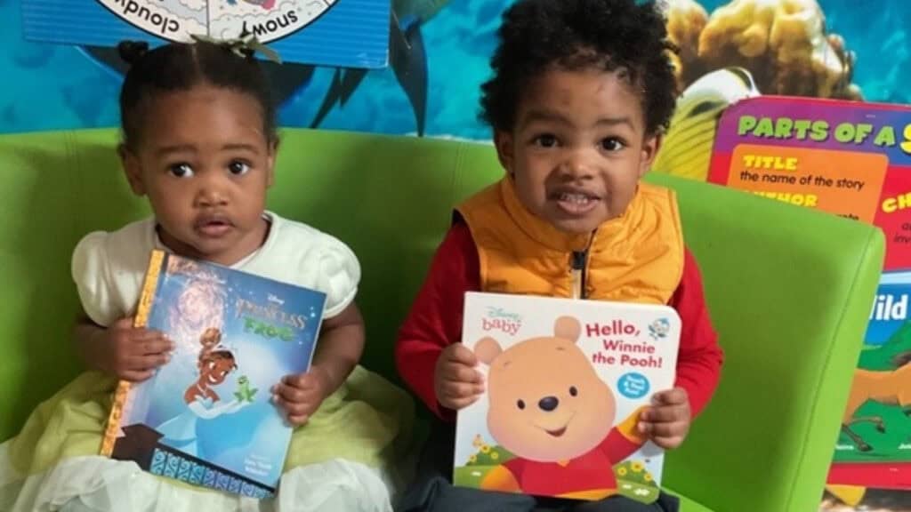 Jasmine Davis’s two toddlers dressed up like their favorite book characters for a day of learning at Elite Children Learning Center.
