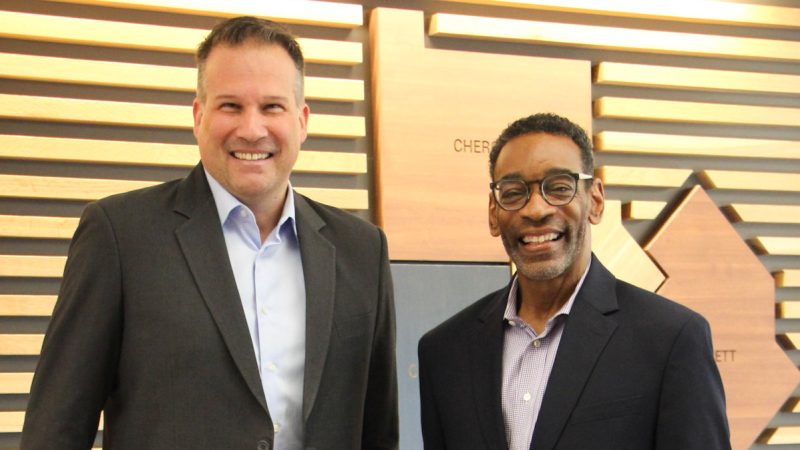 Milton Little, President & CEO of United Way, poses with United Way of Geater Atlanta's 2025-26 Board Chair, Brian Sappington, Chief of Sales at Danone.