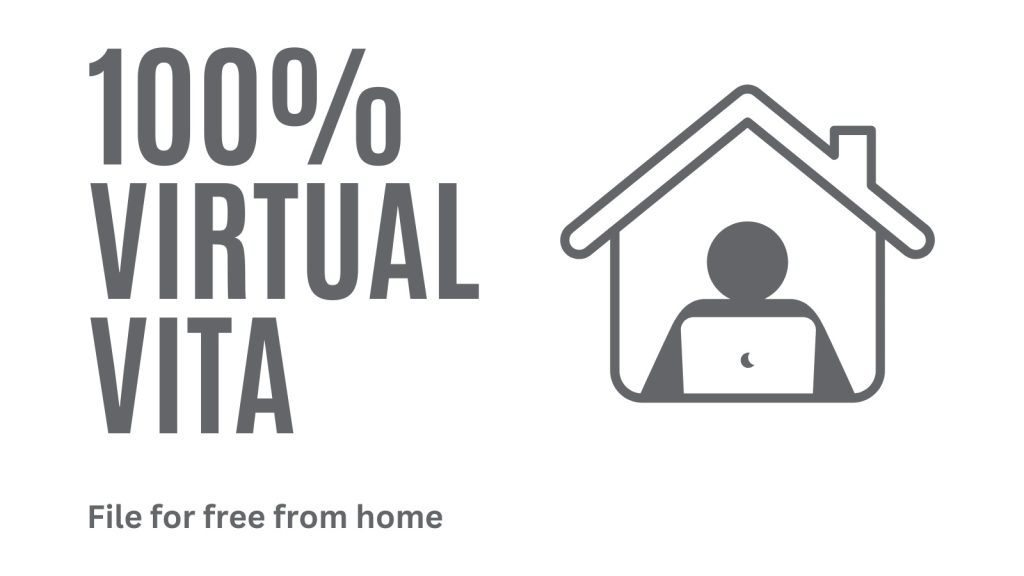 This 100% virtual tax filing option is through GetYourRefund, a platform that allows eligible taxpayers to upload tax documents from home for online preparation by certified VITA preparers. The process, including a virtual or phone quality review, typically takes 7-10 days.