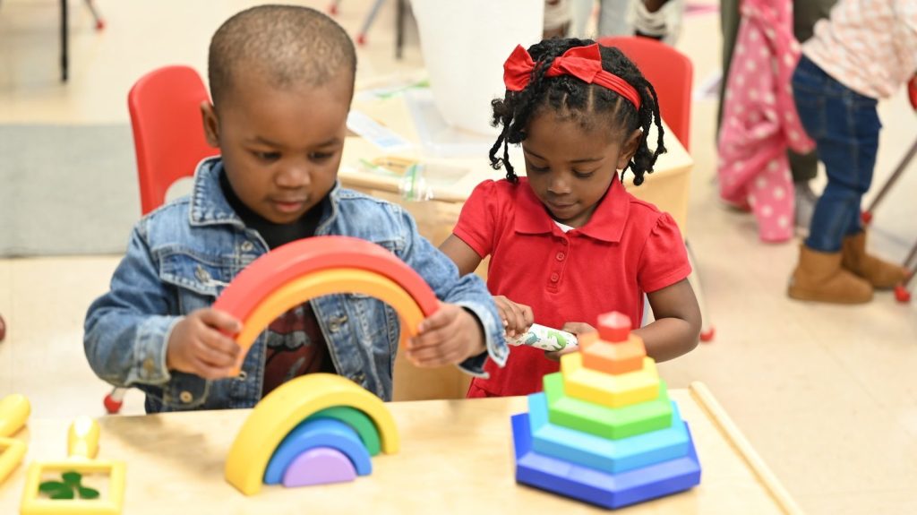 Young learners play at the United Way of Greater Atlanta Learning Spaces grand opening at William Walker Recreation Center
