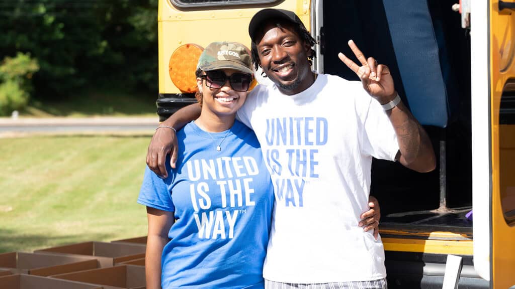 United Way volunteers at Stuff the Bus, one of this year’s program goals 