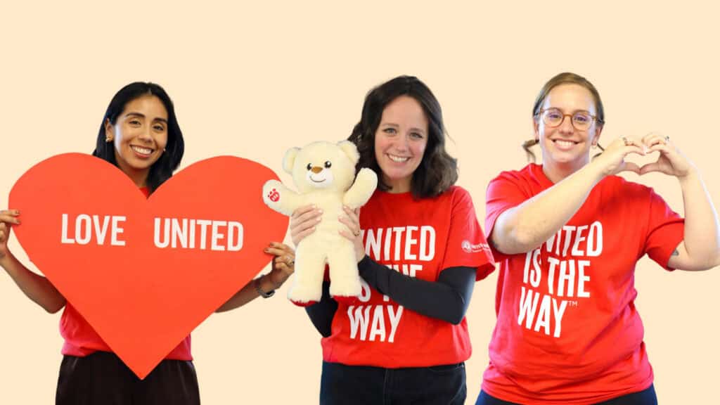 Three United Way staffers celebrate Valentine’s season